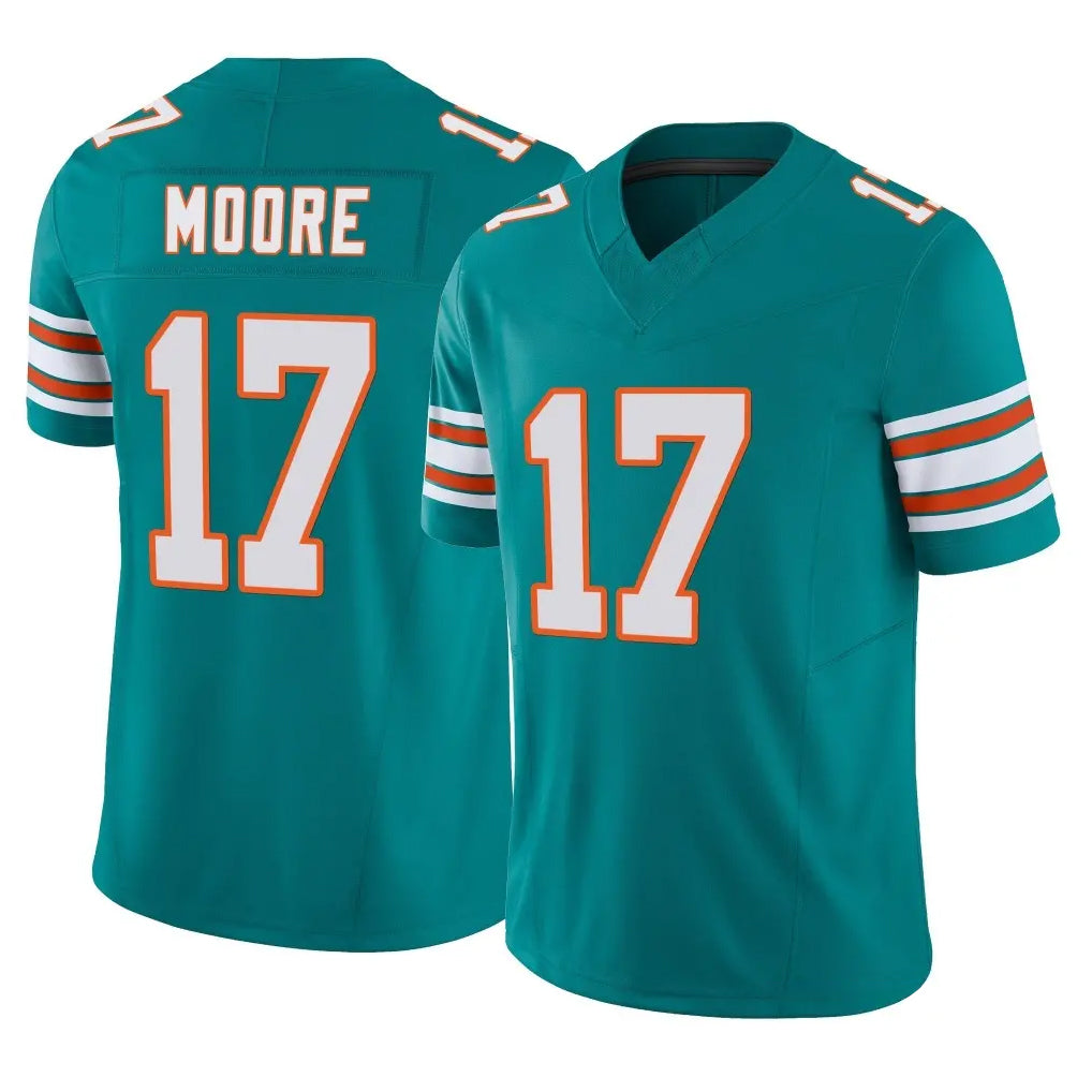 Cooneas M.Dolphins #17 Trey Moore Player Aqua Limited Alternate Vapor F.U.S.E. Home Game Stitched Jerseys