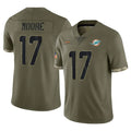 Cooneas M.Dolphins #17 Trey Moore Player Olive Salute To Service Limited Stitched Jerseys