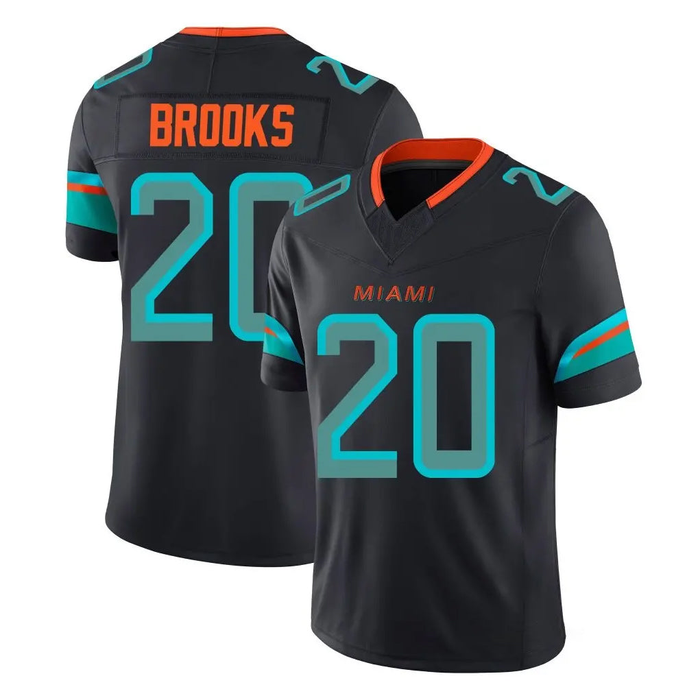 Cooneas M.Dolphins #20 Jordyn Brooks Player Black Limited Pitch Rivalries Collection Home Game Stitched Jerseys