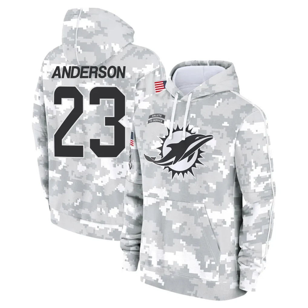 Cooneas M.Dolphins #23 Zayne Anderson Player Arctic Camo Salute to Service Hoodies Limited Game Stitched Jerseys