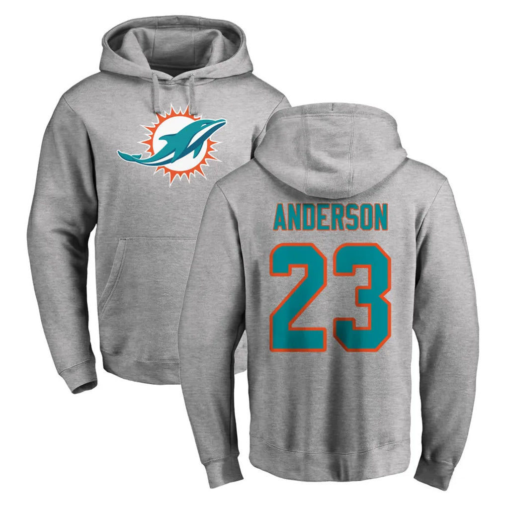 Cooneas M.Dolphins #23 Zayne Anderson Player Gray LOGO Pullover Hoodies Limited Stitched Jerseys