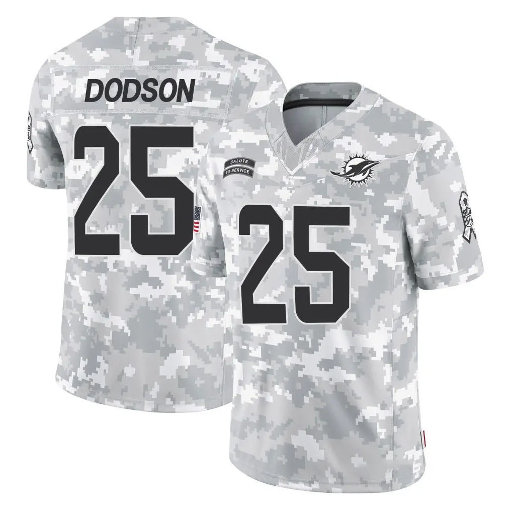Cooneas M.Dolphins #25 Tyrel Dodson Player Arctic Camo Salute To Service Limited Game Stitched Jerseys