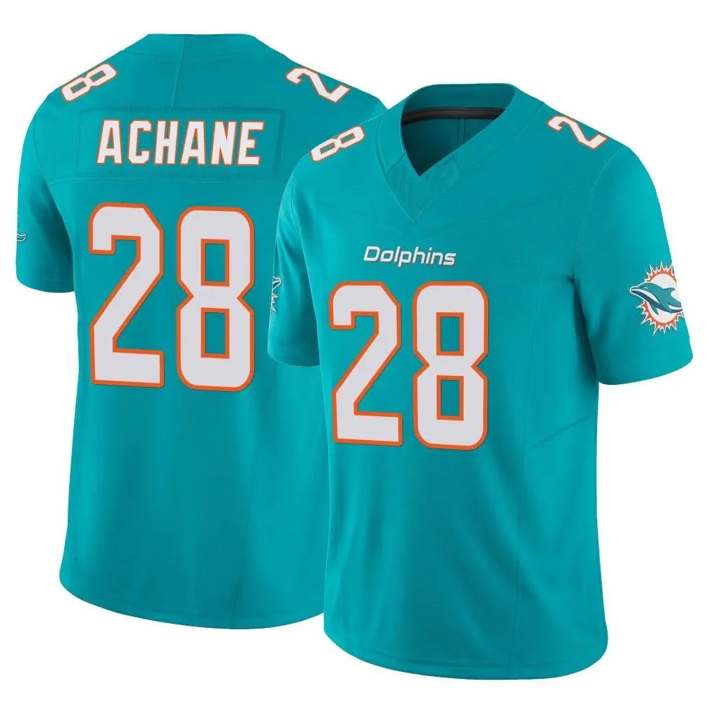 Cooneas M.Dolphins #28 De'Von Achane Player Aqua Limited Vapor F.U.S.E. Home Game Stitched Jerseys