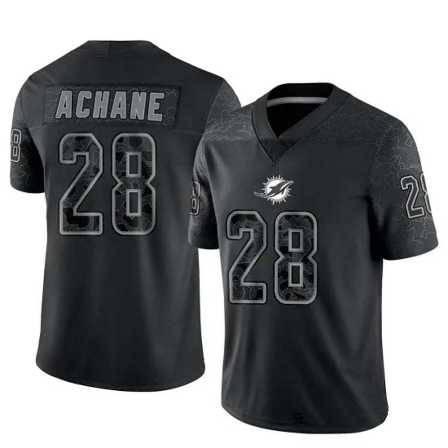 Cooneas M.Dolphins #28 De??£¤Von Achane Player Black RFLCTV Limited Stitched Jerseys