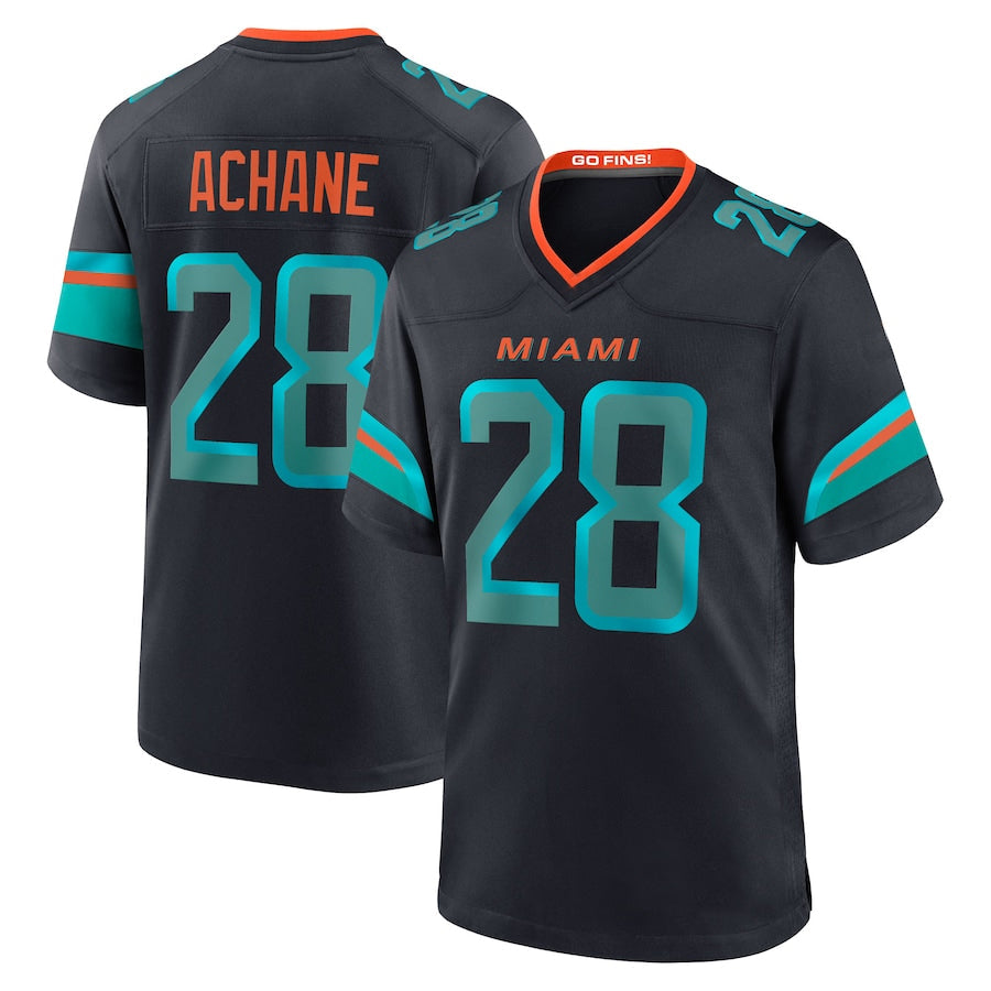 Cooneas M.Dolphins #28 De??£¤Von Achane Player Blue Rivalries Collection Game Stitched Jerseys