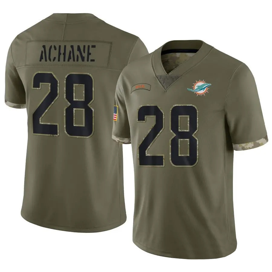 Cooneas M.Dolphins #28 De??£¤Von Achane Player Salute To Service Olive Stitched Jerseys