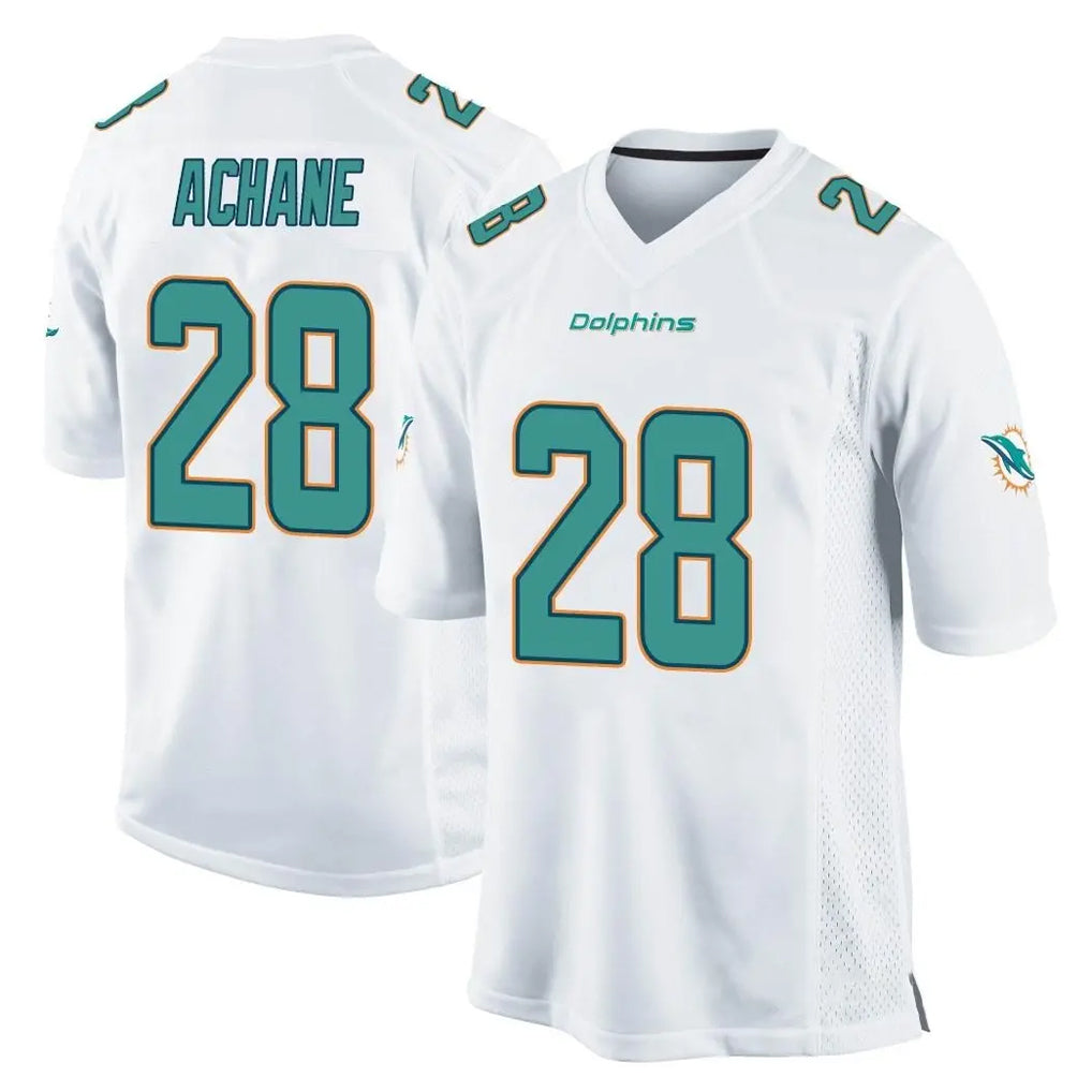 Cooneas M.Dolphins #28 De'Von Achane Player White Home Game Stitched Jerseys