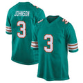 Cooneas M.Dolphins #3 Chris Johnson Player Aqua Alternate Home Game Stitched Jerseys