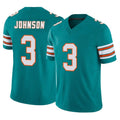 Cooneas M.Dolphins #3 Chris Johnson Player Aqua Limited Alternate Vapor F.U.S.E. Home Game Stitched Jerseys