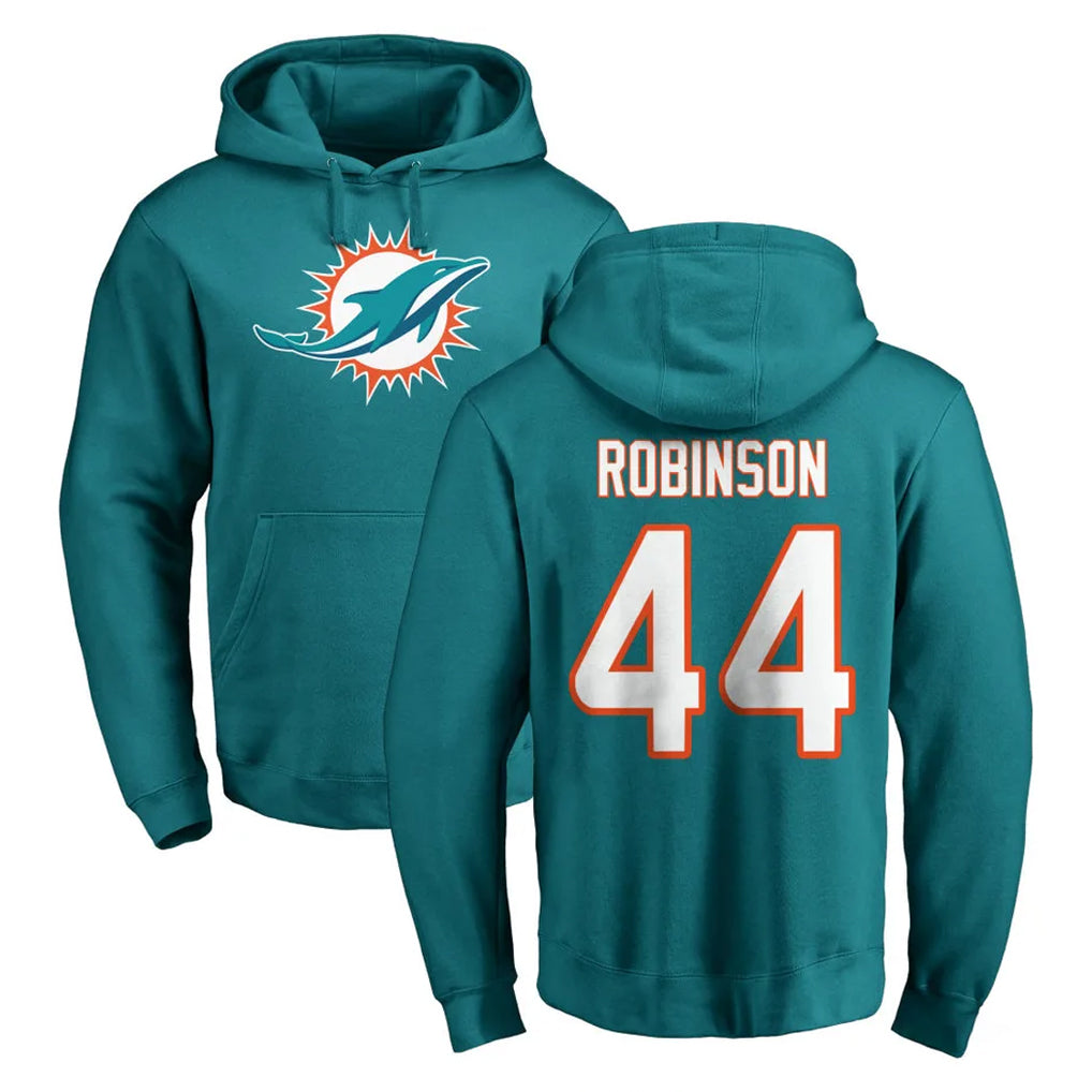 Cooneas M.Dolphins #44 Chop Robinson Player Aqua LOGO Pullover Hoodies Limited Stitched Jerseys