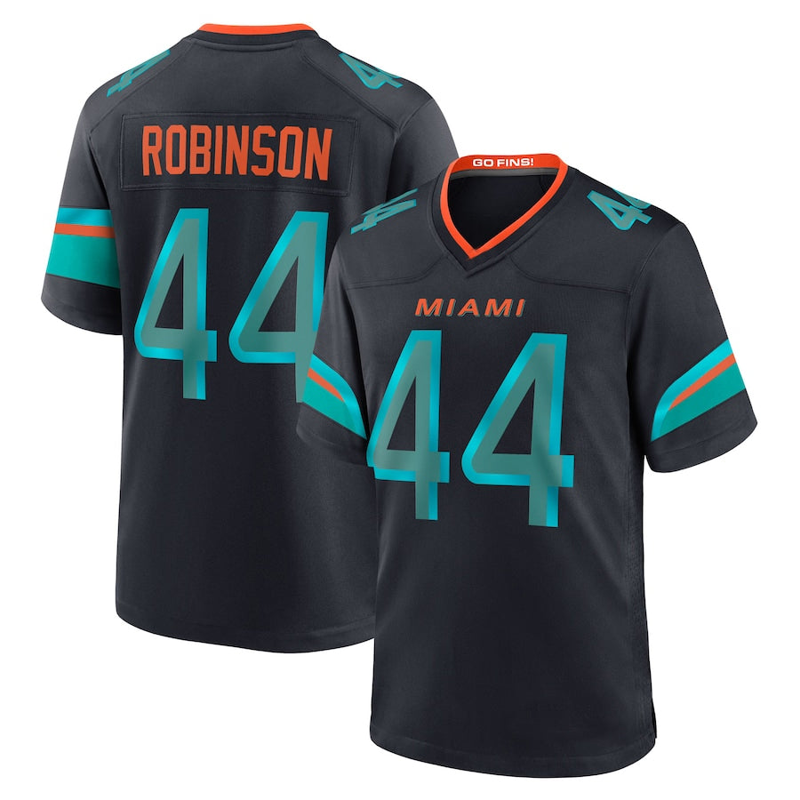 Cooneas M.Dolphins #44 Chop Robinson Player Pitch Blue Rivalries Collection Game Stitched Jersey
