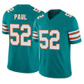 Cooneas M.Dolphins #52 Patrick Paul Player Aqua Limited Alternate Vapor F.U.S.E. Home Game Stitched Jerseys