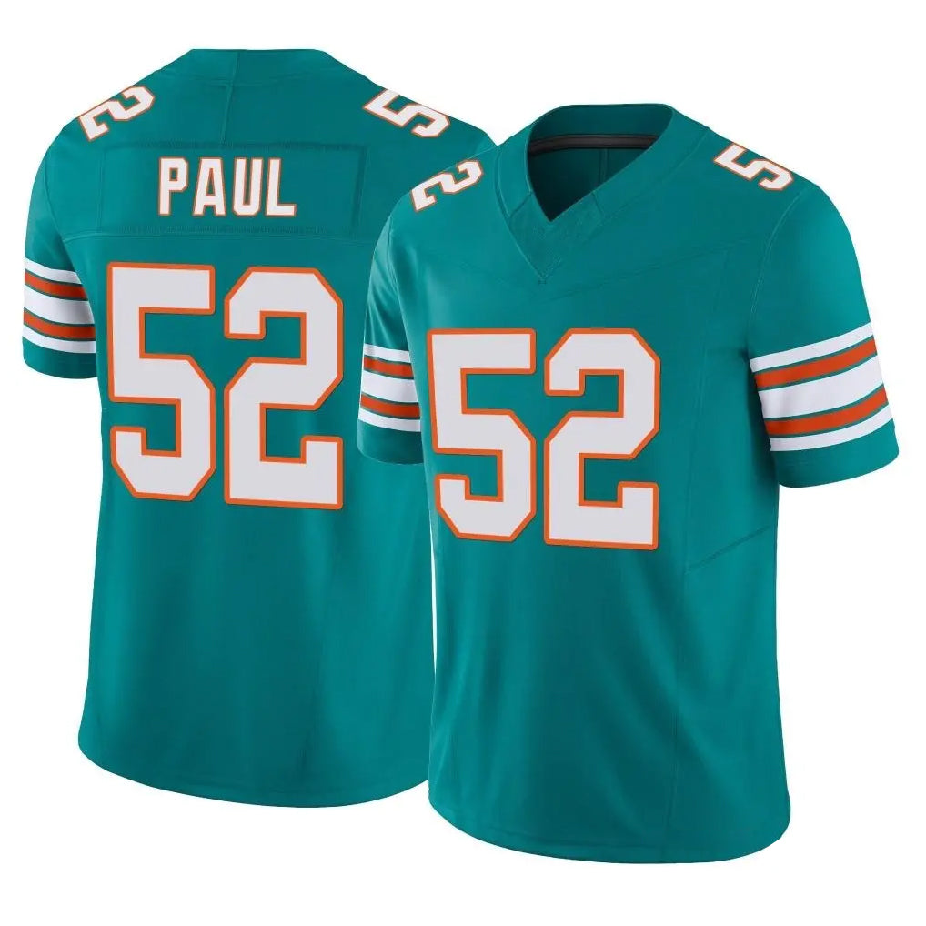 Cooneas M.Dolphins #52 Patrick Paul Player Aqua Limited Alternate Vapor F.U.S.E. Home Game Stitched Jerseys