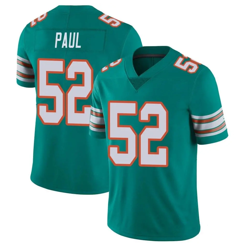 Cooneas M.Dolphins #52 Patrick Paul Player Aqua Limited Alternate Vapor Untouchable Home Game Stitched Jerseys