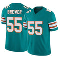 Cooneas M.Dolphins #55 Aaron Brewer Player Aqua Limited Alternate Vapor F.U.S.E. Home Game Stitched Jerseys