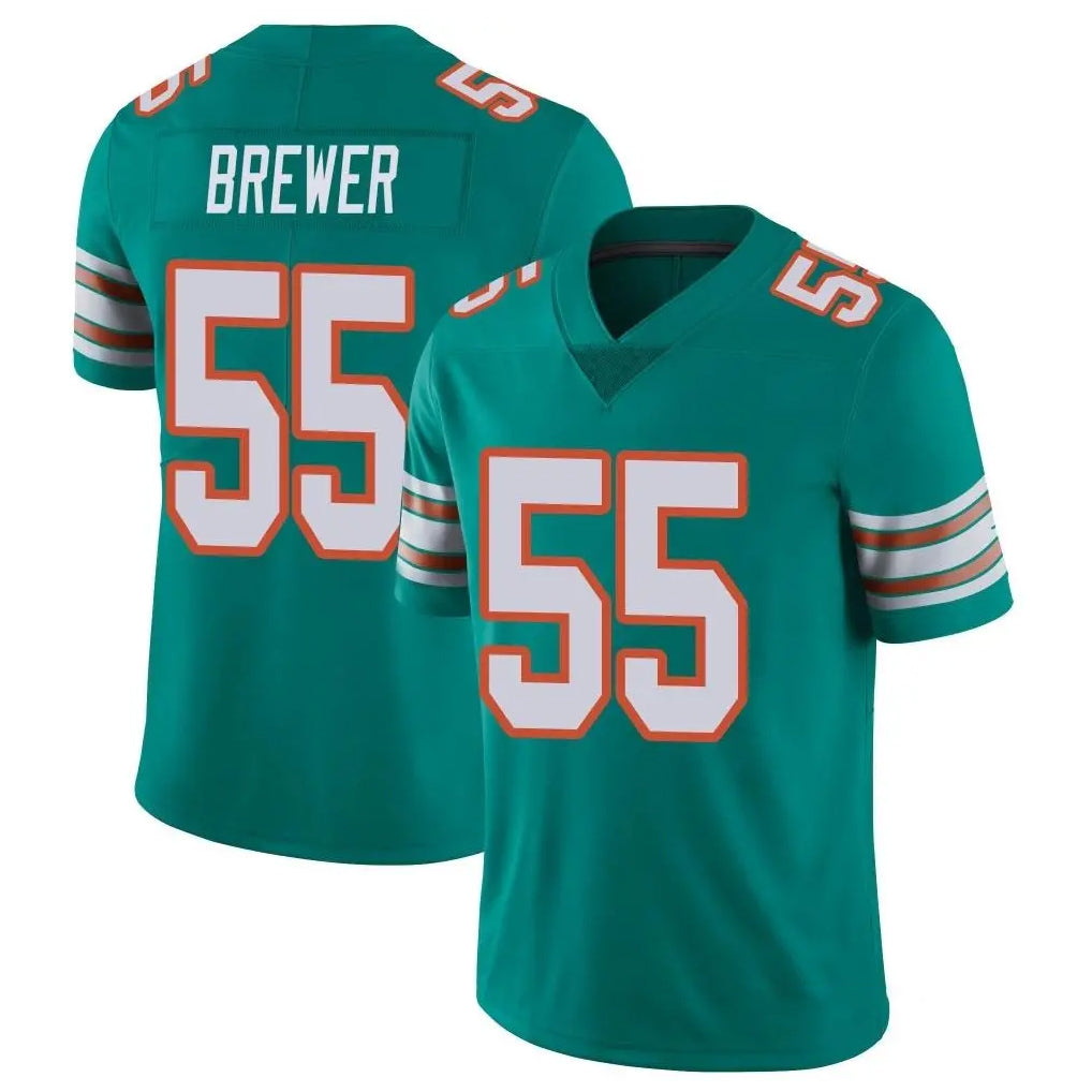 Cooneas M.Dolphins #55 Aaron Brewer Player Aqua Limited Alternate Vapor Untouchable Home Game Stitched Jerseys