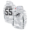 Cooneas M.Dolphins #55 Aaron Brewer Player Arctic Camo Salute to Service Hoodies Limited Game Stitched Jerseys