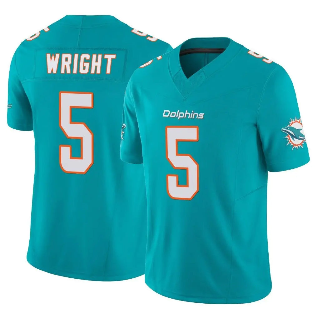 Cooneas M.Dolphins #5 Jaylen Wright Player Aqua Limited Vapor F.U.S.E. Home Game Stitched Jerseys