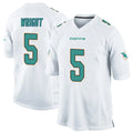 Cooneas M.Dolphins #5 Jaylen Wright Player White Home Game Stitched Jerseys
