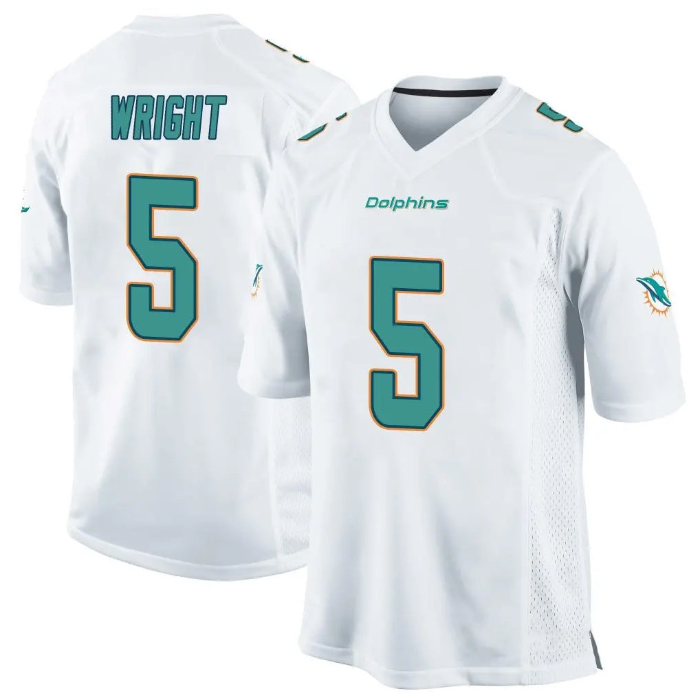 Cooneas M.Dolphins #5 Jaylen Wright Player White Home Game Stitched Jerseys