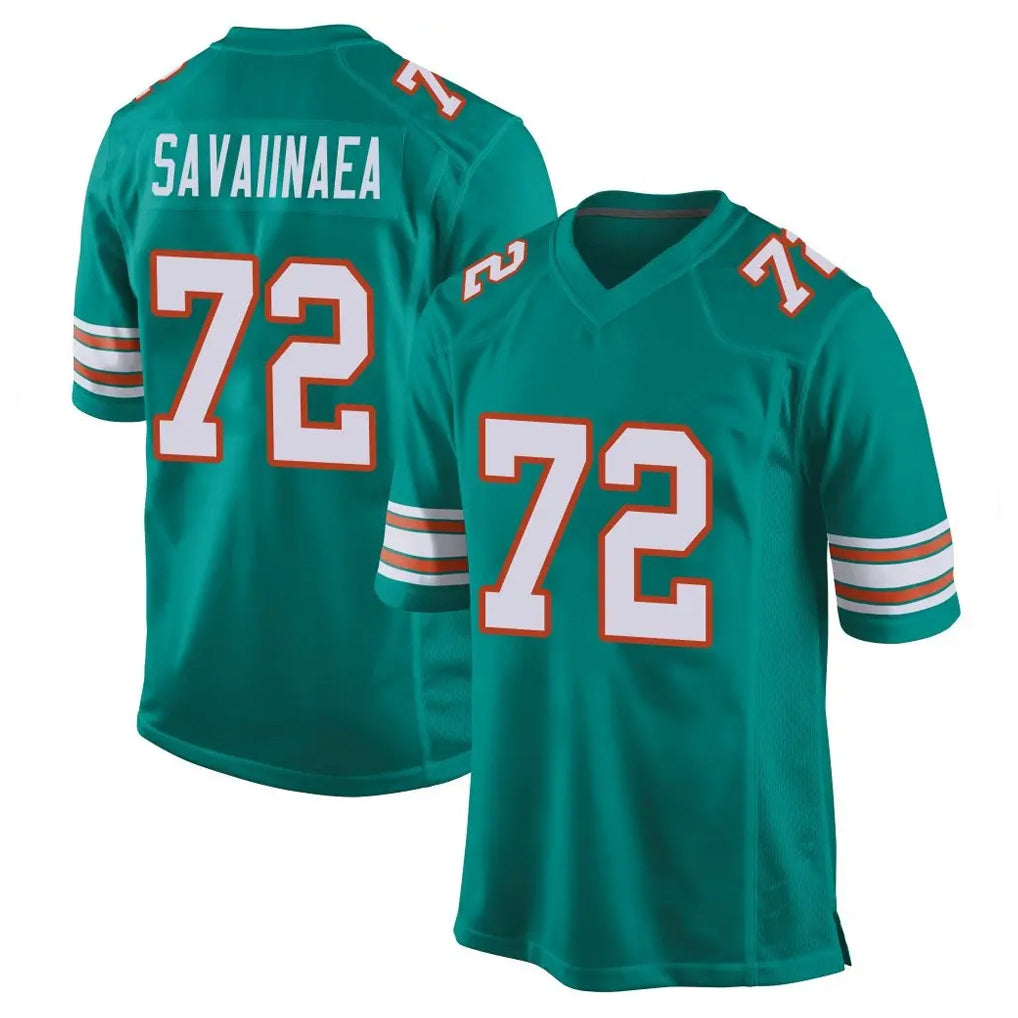 Cooneas M.Dolphins #72 Jonah Savaiinaea Player Aqua Alternate Home Game Stitched Jerseys
