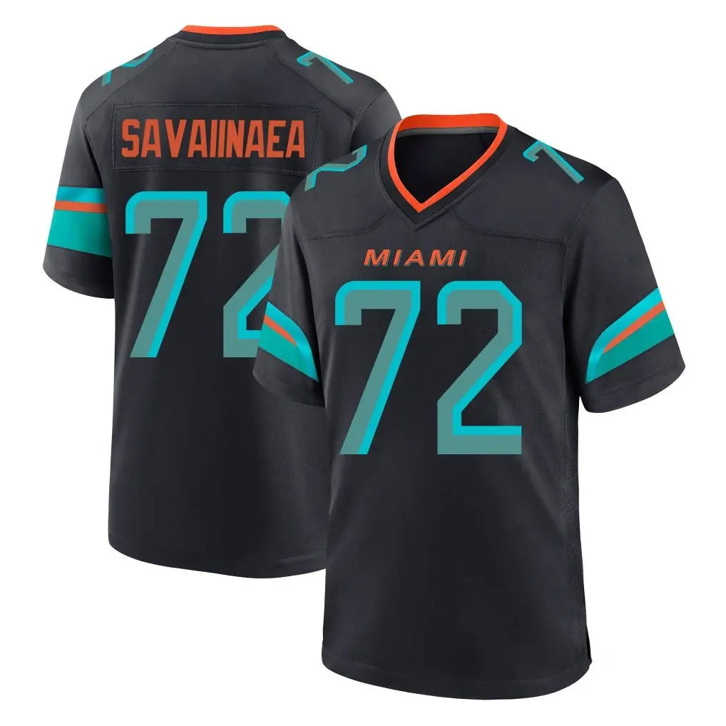 Cooneas M.Dolphins #72 Jonah Savaiinaea Player Black Pitch Rivalries Collection Home Game Stitched Jerseys