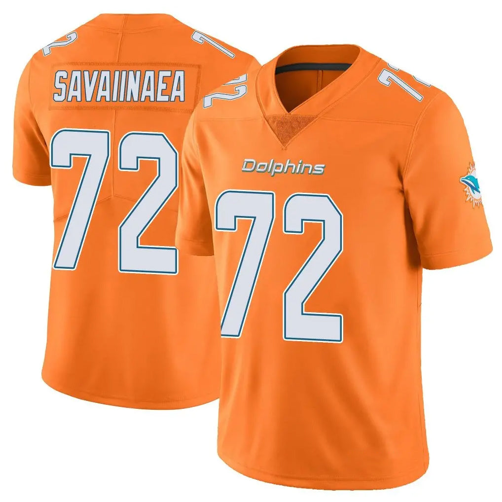 Cooneas M.Dolphins #72 Jonah Savaiinaea Player Orange Limited Home Game Stitched Jerseys