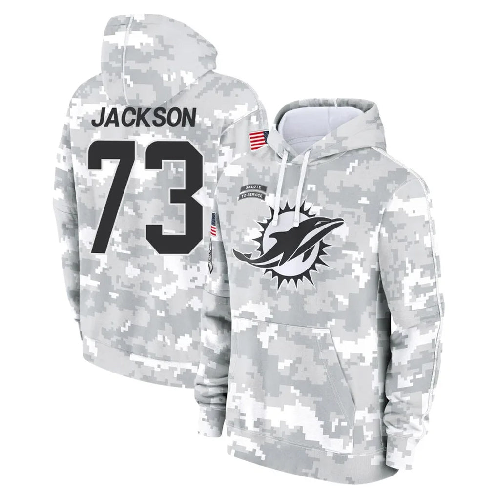 Cooneas M.Dolphins #73 Austin Jackson Player Arctic Camo Salute to Service Hoodies Limited Game Stitched Jerseys