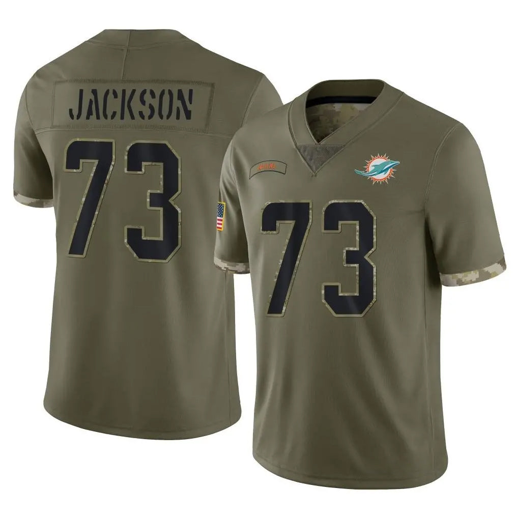 Cooneas M.Dolphins #73 Austin Jackson Player Olive Salute To Service Limited Stitched Jerseys