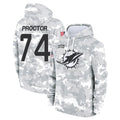 Cooneas M.Dolphins #74 Kadyn Proctor Player Arctic Camo Salute to Service Hoodies Limited Game Stitched Jerseys