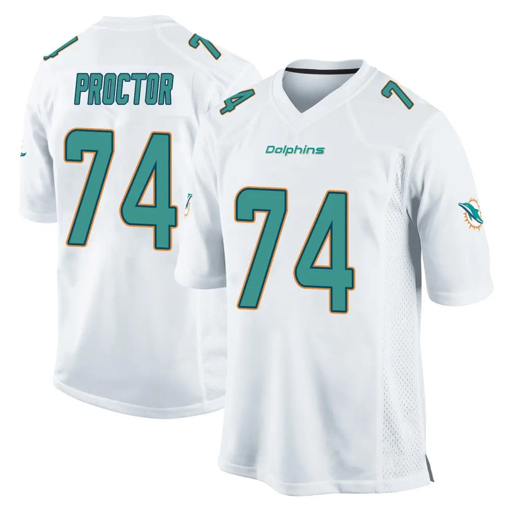 Cooneas M.Dolphins #74 Kadyn Proctor Player White Home Game Stitched Jerseys