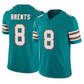 Cooneas M.Dolphins #8 JuJu Brents Player Aqua Limited Alternate Vapor F.U.S.E. Home Game Stitched Jerseys