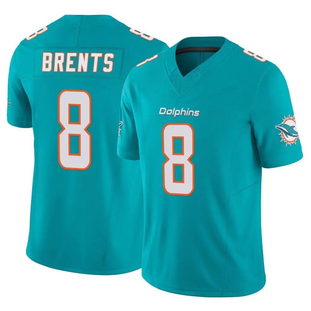 Cooneas M.Dolphins #8 JuJu Brents Player Aqua Limited Vapor F.U.S.E. Home Game Stitched Jerseys