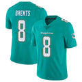 Cooneas M.Dolphins #8 JuJu Brents Player Aqua Limited Vapor Untouchable Home Game Stitched Jerseys