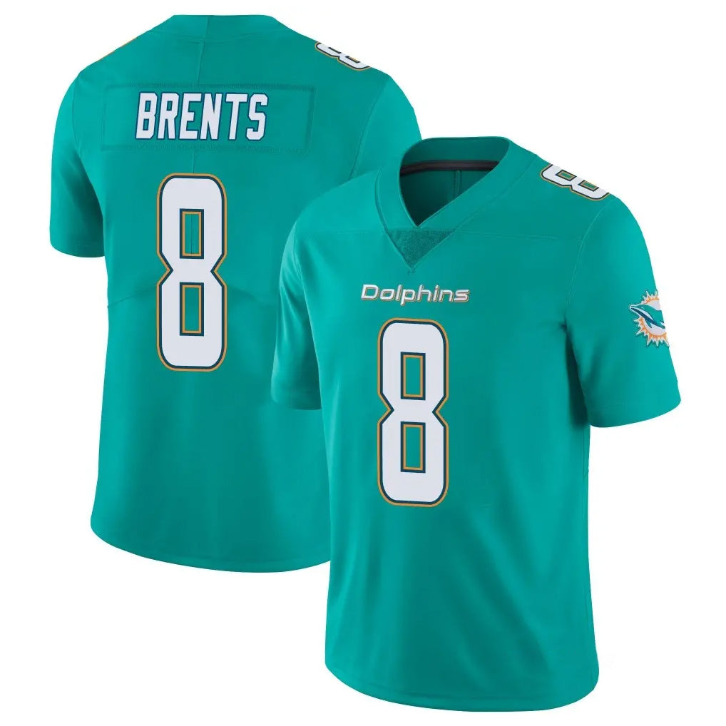Cooneas M.Dolphins #8 JuJu Brents Player Aqua Limited Vapor Untouchable Home Game Stitched Jerseys