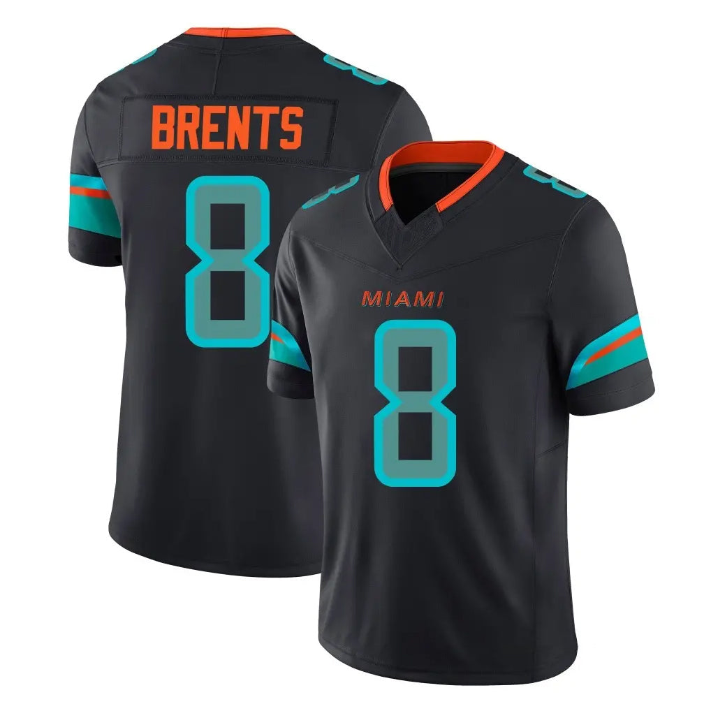 Cooneas M.Dolphins #8 JuJu Brents Player Black Limited Pitch Rivalries Collection Home Game Stitched Jerseys