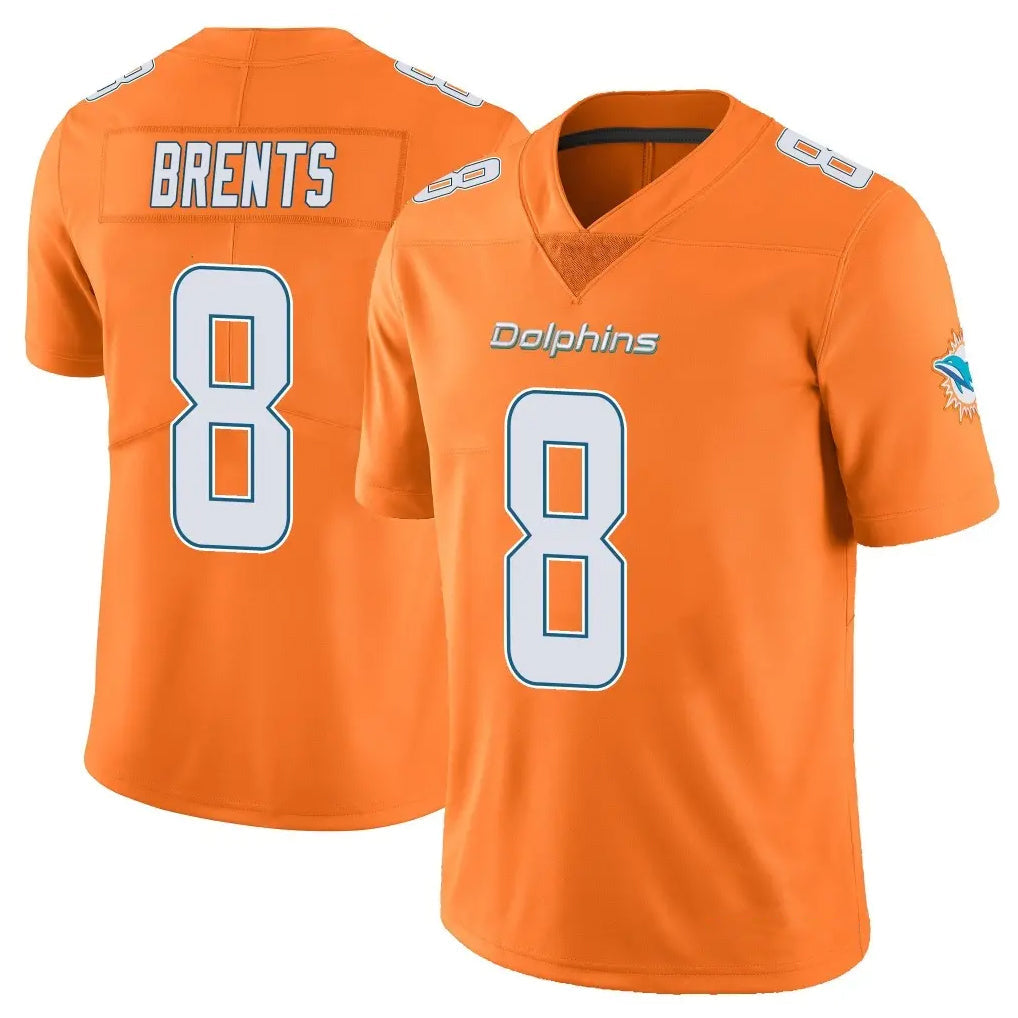 Cooneas M.Dolphins #8 JuJu Brents Player Orange Limited Home Game Stitched Jerseys