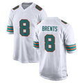 Cooneas M.Dolphins #8 JuJu Brents Player White Limited Home Game Stitched Jerseys