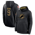 Cooneas M.Dolphins #9 Joshua Uche Player Black Salute to Service Hoodies Limited Game Stitched Jerseys