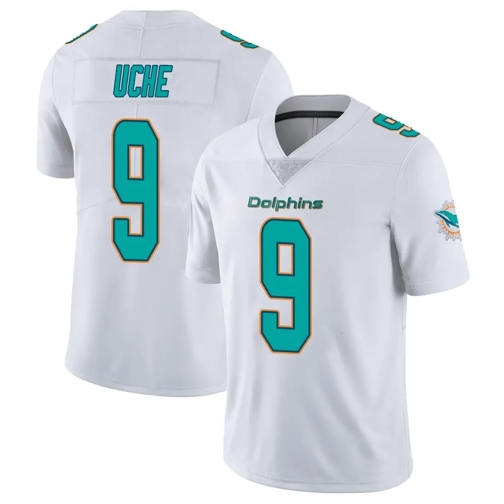 Cooneas M.Dolphins #9 Joshua Uche Player White Limited Vapor Untouchable Home Game Stitched Jerseys