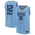 Cooneas M.Grizzlies #12 Ja Morant Light Blue Fast Break Replica Player Stitched Jerseys- Statement Edition