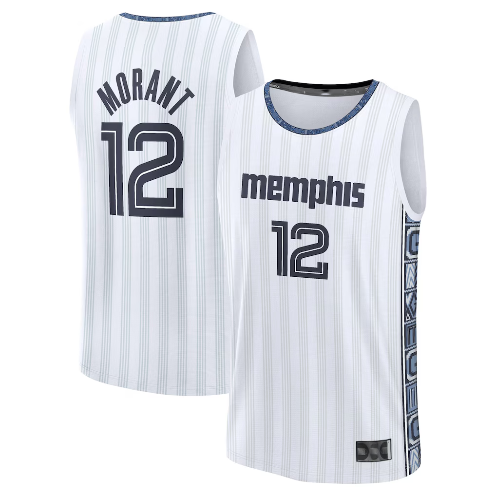 Cooneas M.Grizzlies #12 Ja Morant White 2025-2026 City Edition Fast Break Stitched Jerseys