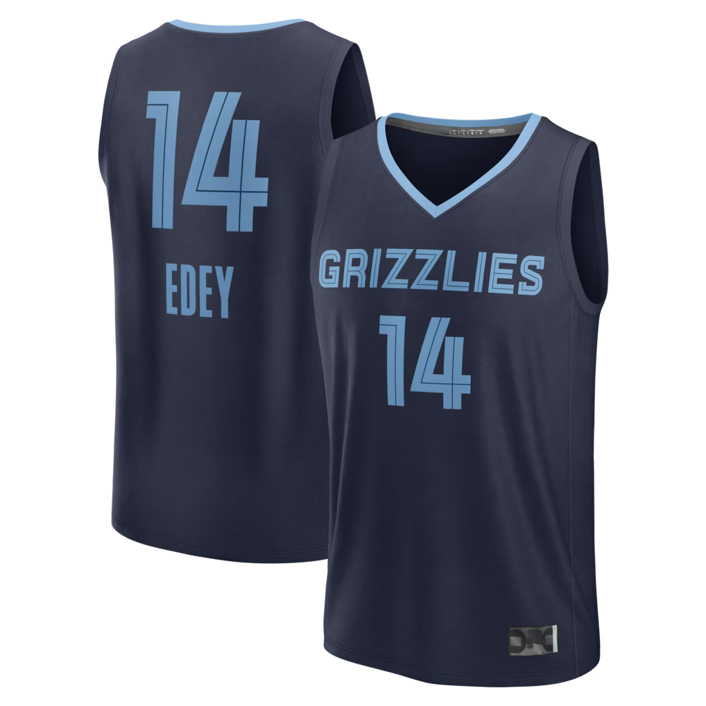 Cooneas M.Grizzlies #14 Zach Edey Navy Fast Break Replica Stitched Jerseys- Icon Edition