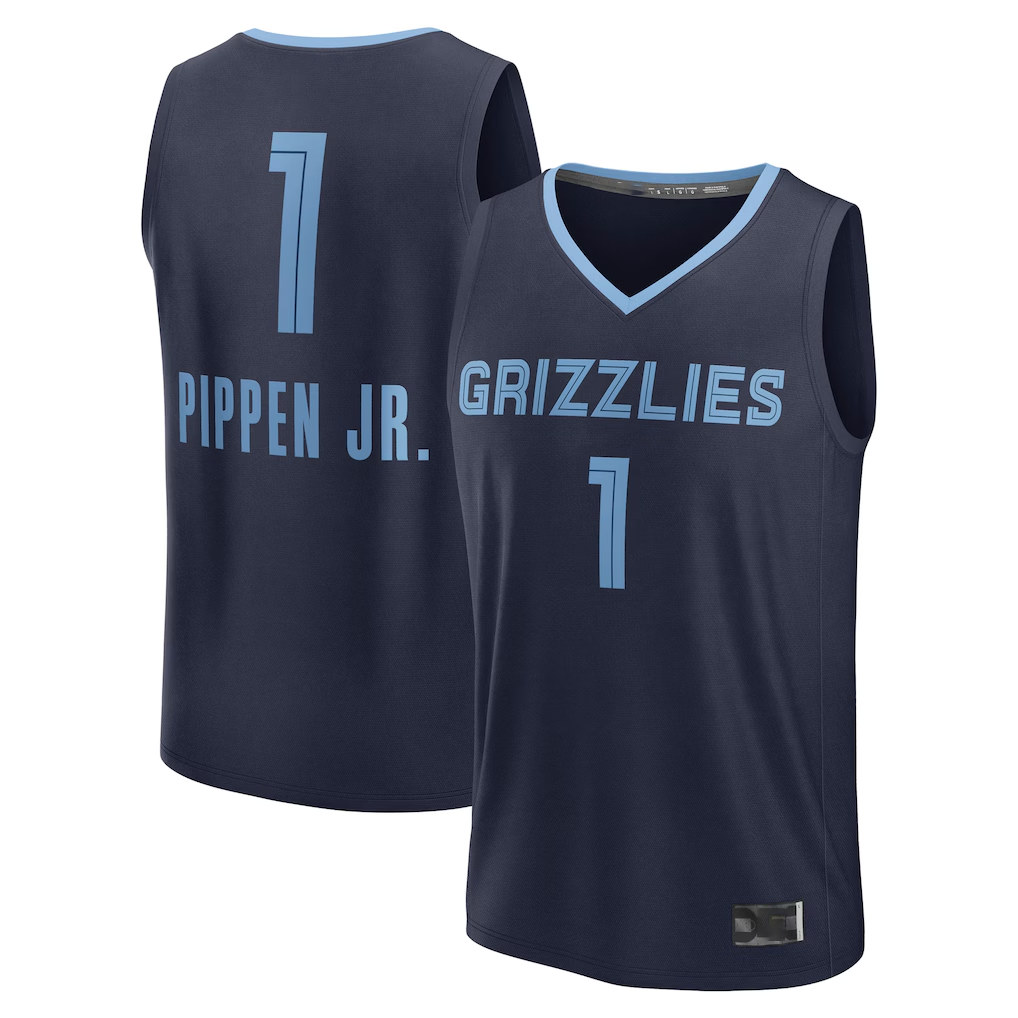Cooneas M.Grizzlies #1 Scotty Pippen Jr. Navy Fast Break Replica Player Stitched Jerseys- Icon Edition