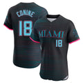 Cooneas M.Marlins #18 Griffin Conine Player Black City Connect Home Limited Elite Stitched Jerseys