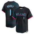 Cooneas M.Marlins #1 Connor Norby Player Black City Connect Home Limited Stitched Jerseys