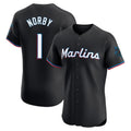 Cooneas M.Marlins #1 Connor Norby Player Black Vapor Home Limited Elite Stitched Jerseys