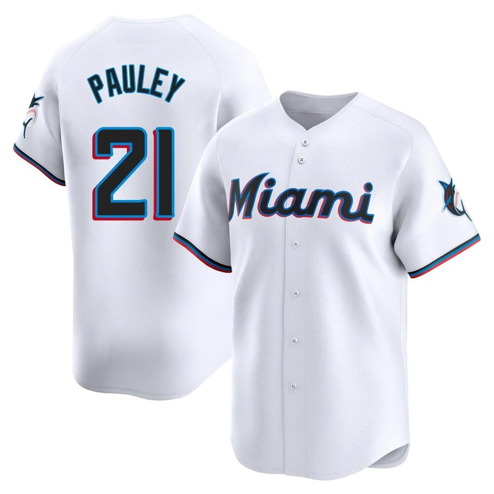 Cooneas M.Marlins #21 Graham Pauley Player White  Home Limited Stitched Jerseys