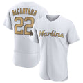 Cooneas M.Marlins #22 Sandy Alcantara Player Gold  Home Limited Elite Stitched Jerseys