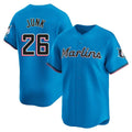 Cooneas M.Marlins #26 Janson Junk Player Blue Home Limited Stitched Jerseys